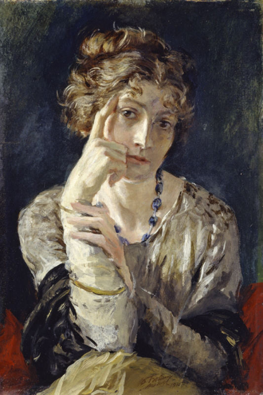 Mariano Fortuny, “Ritratto di Henriette”, 1915, tempera su cartone, 50,5 x 34 cm Museo Fortuny, ©Claudio Franzini per Museo Fortuny